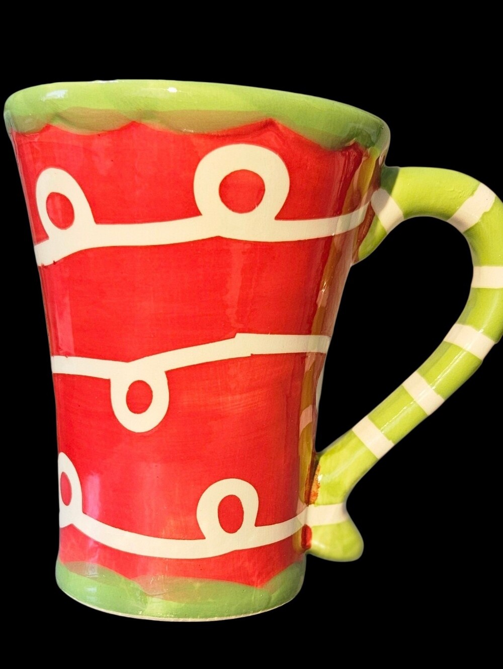 California Pantry Christmas 8 oz Coffee Mug Cup 4.5" Tall Red White Green